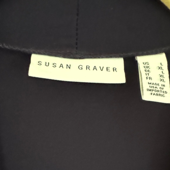 Susan Graver Liquid Knit 3/4 Sleeve Cardigan - Midnight Blue - Picture 5 of 5